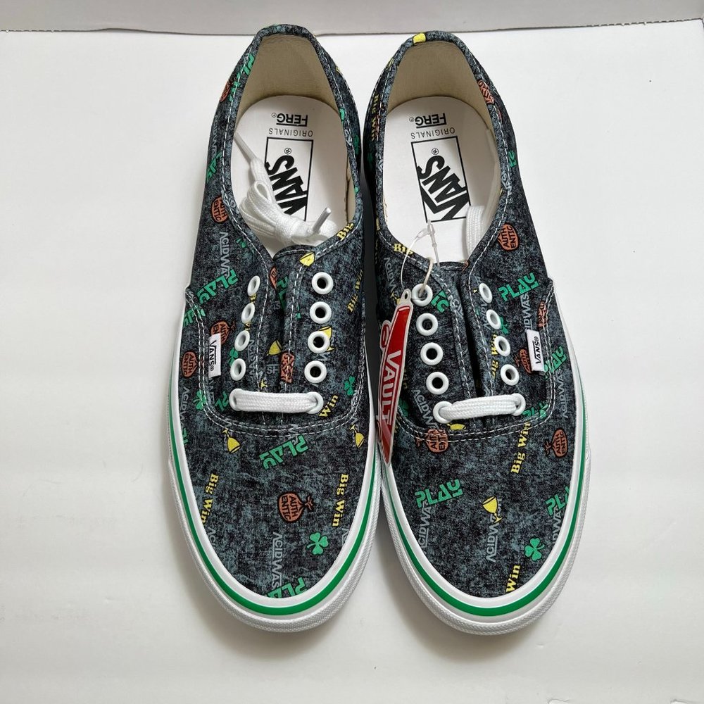 VANS OG Authentic LX Fergadelic Acid Wash Grey Skateboarding Shoe Mens Size 9.5